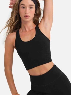 BNWT MATE the Label Black Organic Stretch Racer Tank